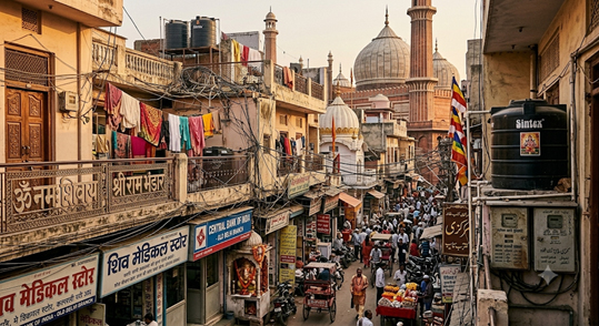 The old city of Delhi, India.